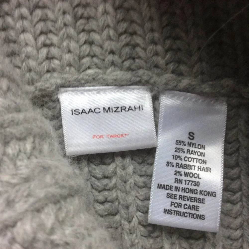 Isaac Mizrahi/Target Gray Wool Blend Ribbed Turtleneck Sweater Size Small - Picture 3 of 4